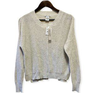 Sweet Romeo Women's Size XS Crewneck Raglan Long Sleeve Knit Sweater Light Gray